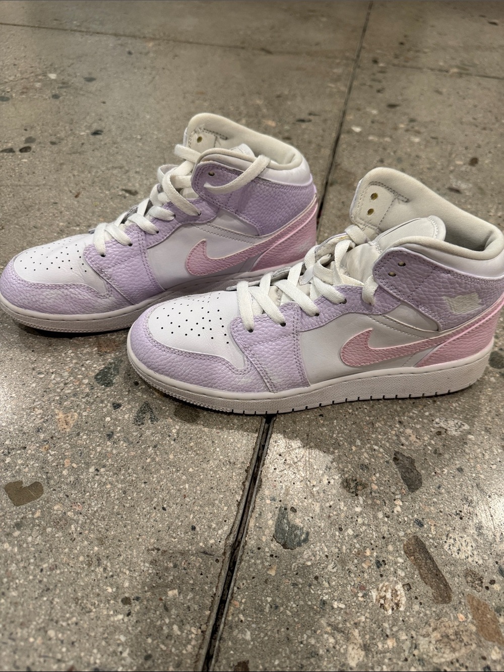 Nike Air Jordan White with Pastel Pink & Lavender Accents